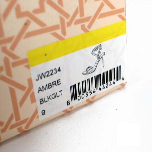 Jewel Badgley Mischka High Heel Sandals Black Sparkly Ambre 9 NWT - Picture 8 of 8